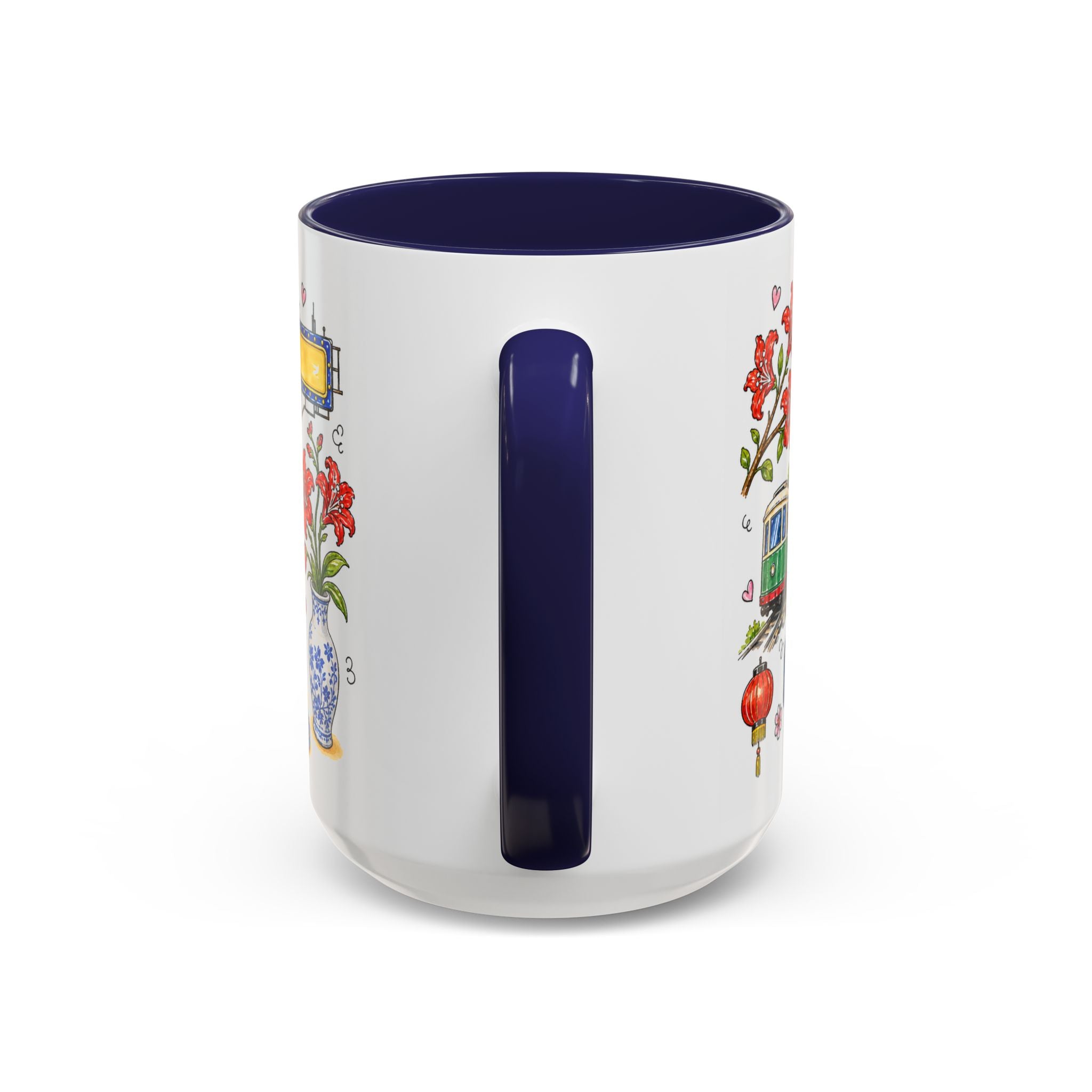 Hong Kong Illustrated Travel Mug | City Souvenir Accent Coffee Mug | 11oz 15oz Ceramic Cup