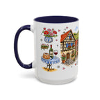 Eguisheim Illustrated Travel Mug | Alsace France Souvenir Accent Coffee Mug | 11oz 15oz Ceramic Cup