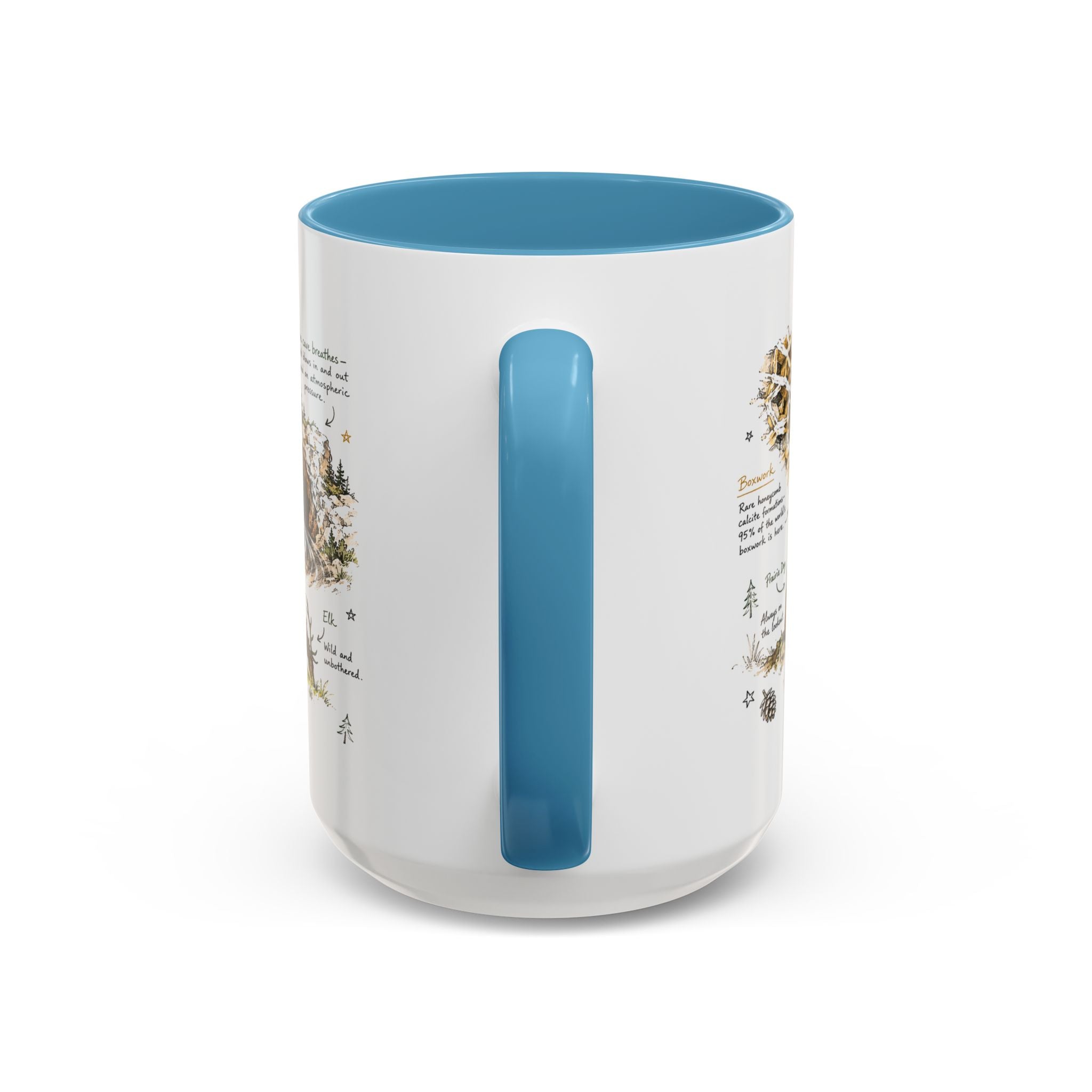 Wind Cave National Park Coffee Mug | South Dakota Cave Bison Prairie Gift | Accent Color Ceramic 11oz 15oz