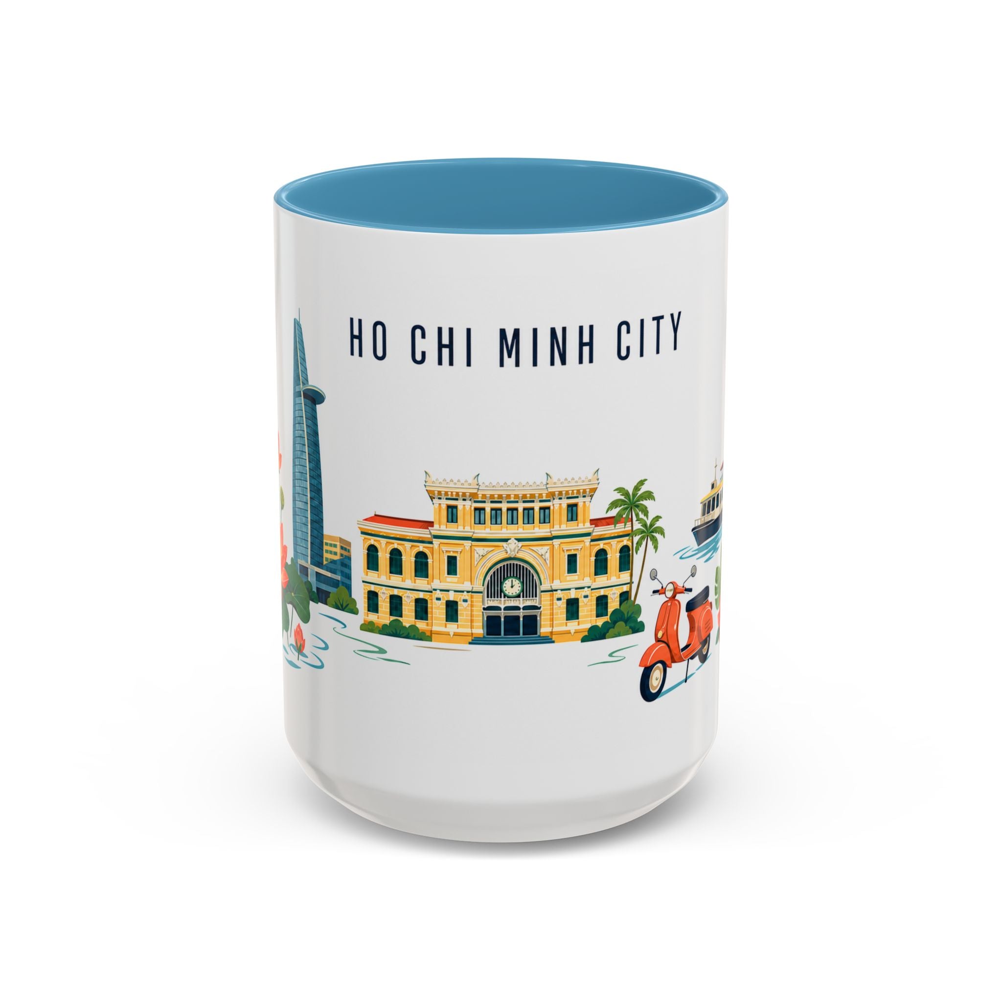 Ho Chi Minh City Coffee Mug | Vietnam Travel Souvenir | Porcelain Decal City Gift | 11oz 15oz Accent Mug