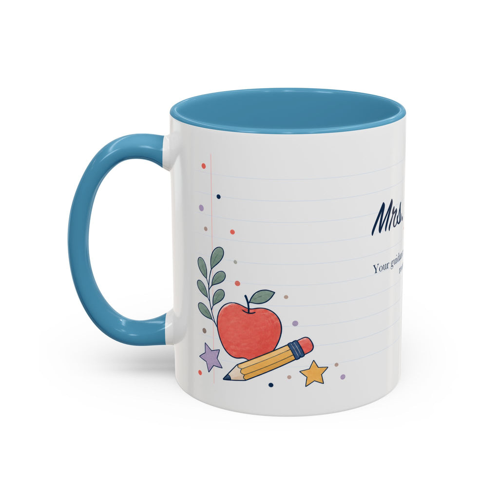 Personalized Teacher Mug | Custom Name Notebook Coffee Cup | Back to School Gift 11oz 15oz