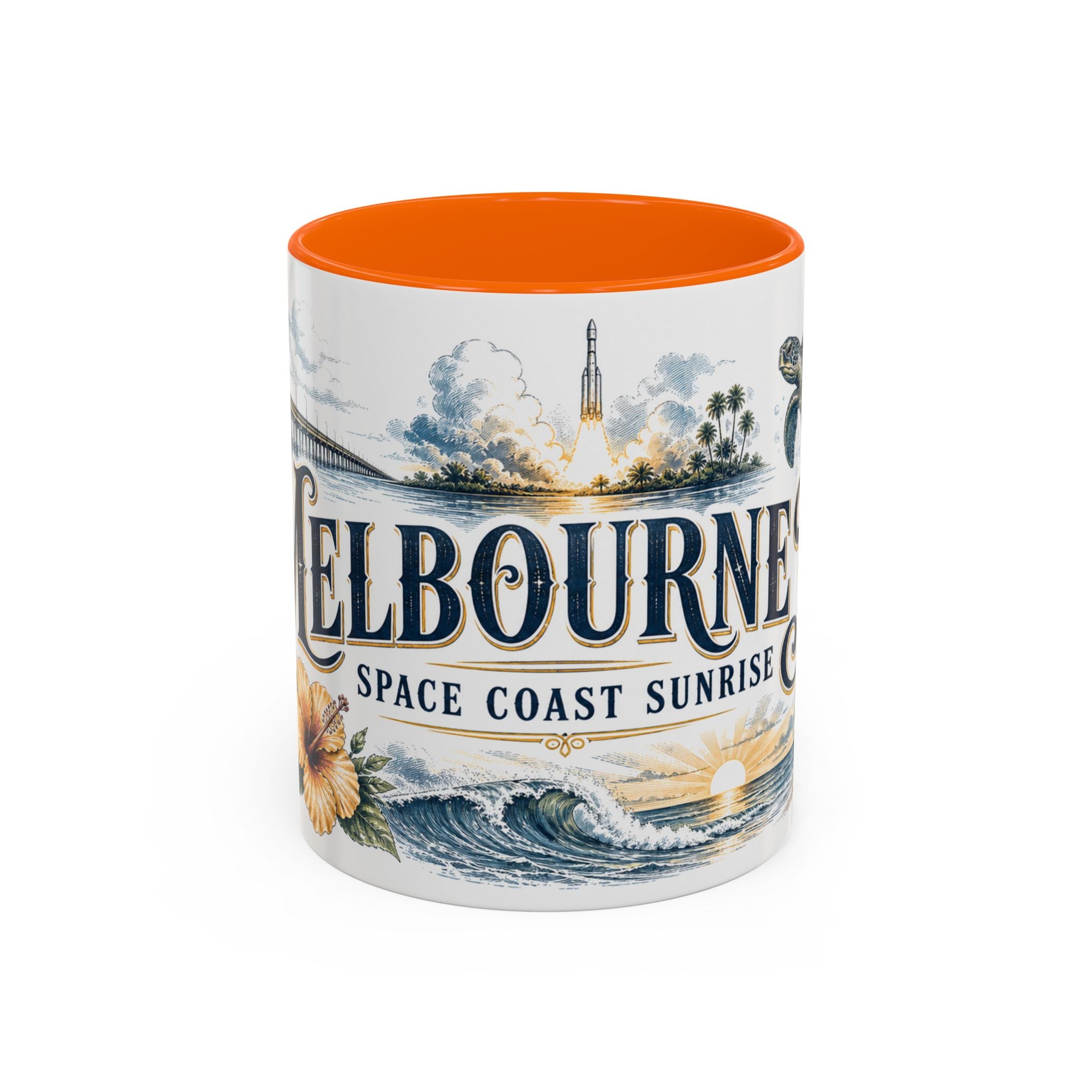Melbourne FL Coffee Mug | United States Travel Souvenir | Vintage Illustrated City Gift | 11 oz 15 oz Accent Mug