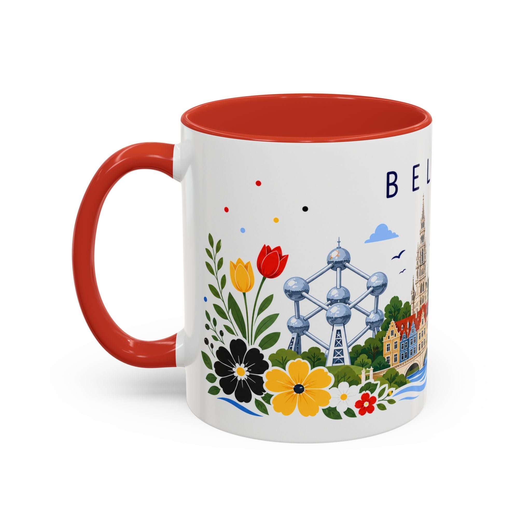 Belgium Coffee Mug | Travel Souvenir Accent Mug | Place Gift Ceramic Cup 11oz 15oz
