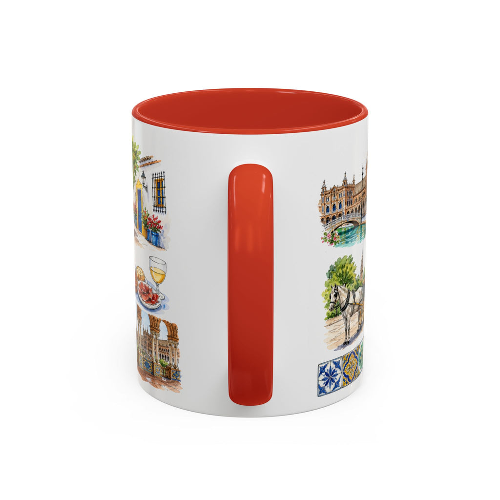 Seville Illustrated Travel Mug | City Souvenir Accent Coffee Mug | 11oz 15oz Ceramic Cup