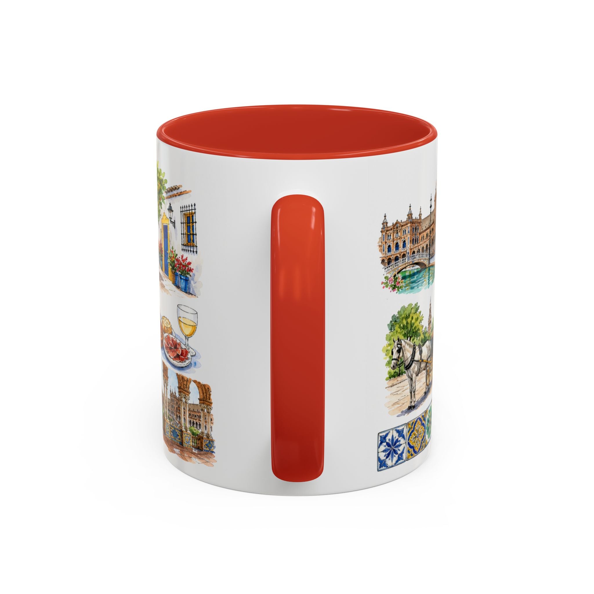Seville Illustrated Travel Mug | City Souvenir Accent Coffee Mug | 11oz 15oz Ceramic Cup