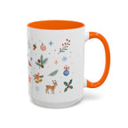 Woodland Christmas Mug | Deer Bird Watercolor Holiday Gift | Accent Cup 11oz 15oz