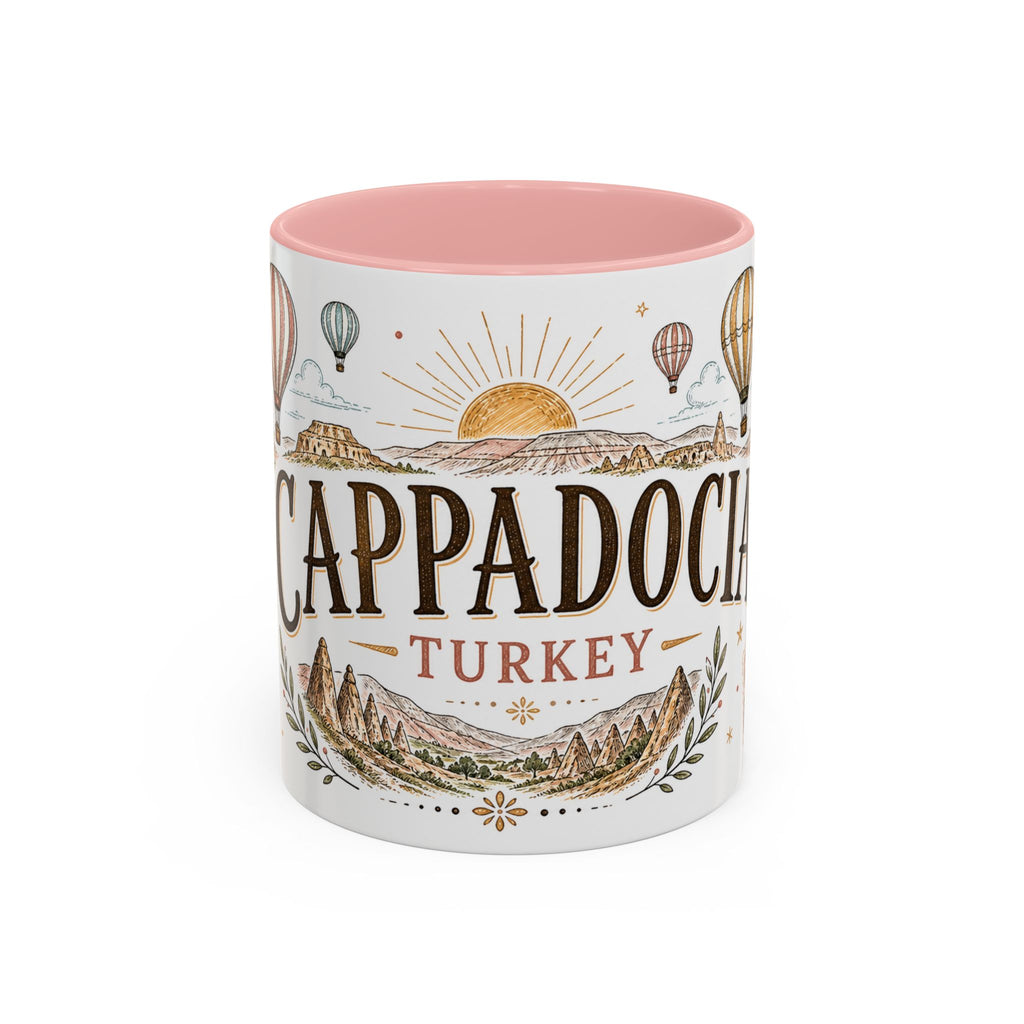 Cappadocia Coffee Mug | Travel Destination Souvenir Gift | Accent Color Ceramic 11oz 15oz