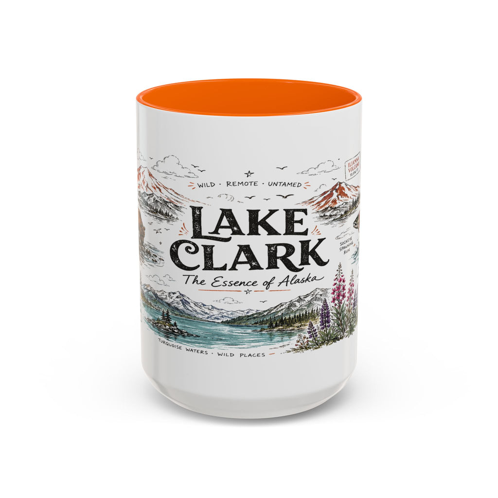 Lake Clark National Park Coffee Mug | Alaska Fly-in Wilderness Adventure Gift | Accent Color Ceramic 11oz 15oz