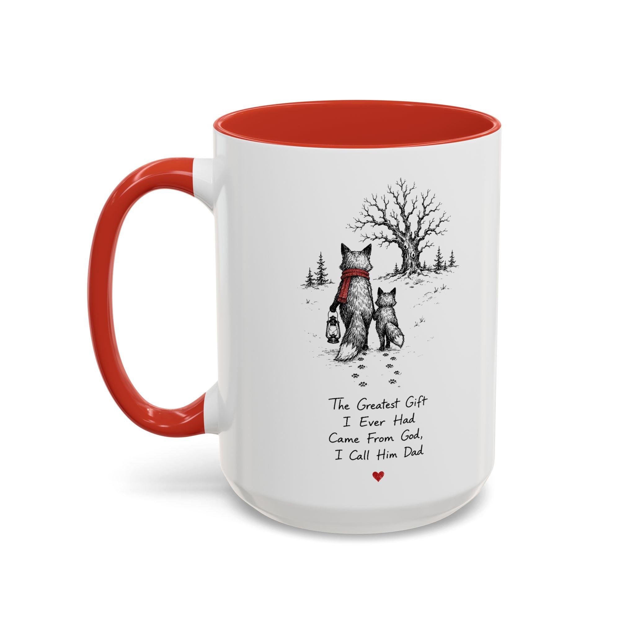 Clever Fox Dad Mug | Father's Day Gift, Accent Ceramic Coffee Cup (11oz or 15oz)