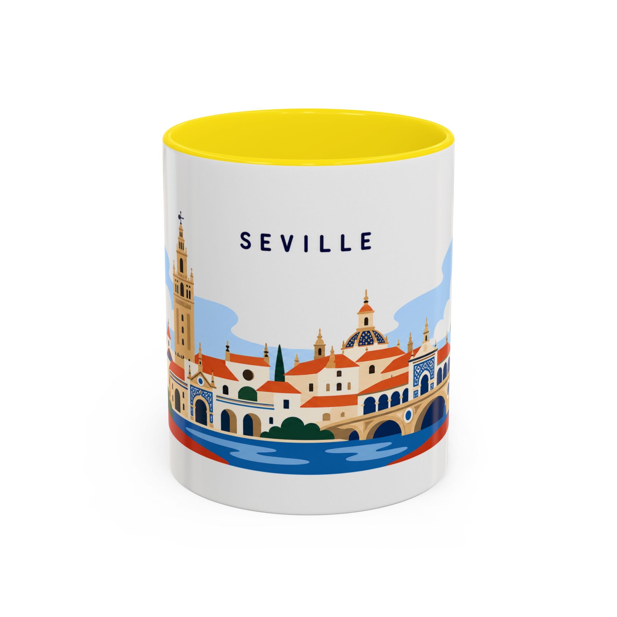Seville Coffee Mug | Travel Destination Souvenir Gift | Accent Color Ceramic 11oz 15oz