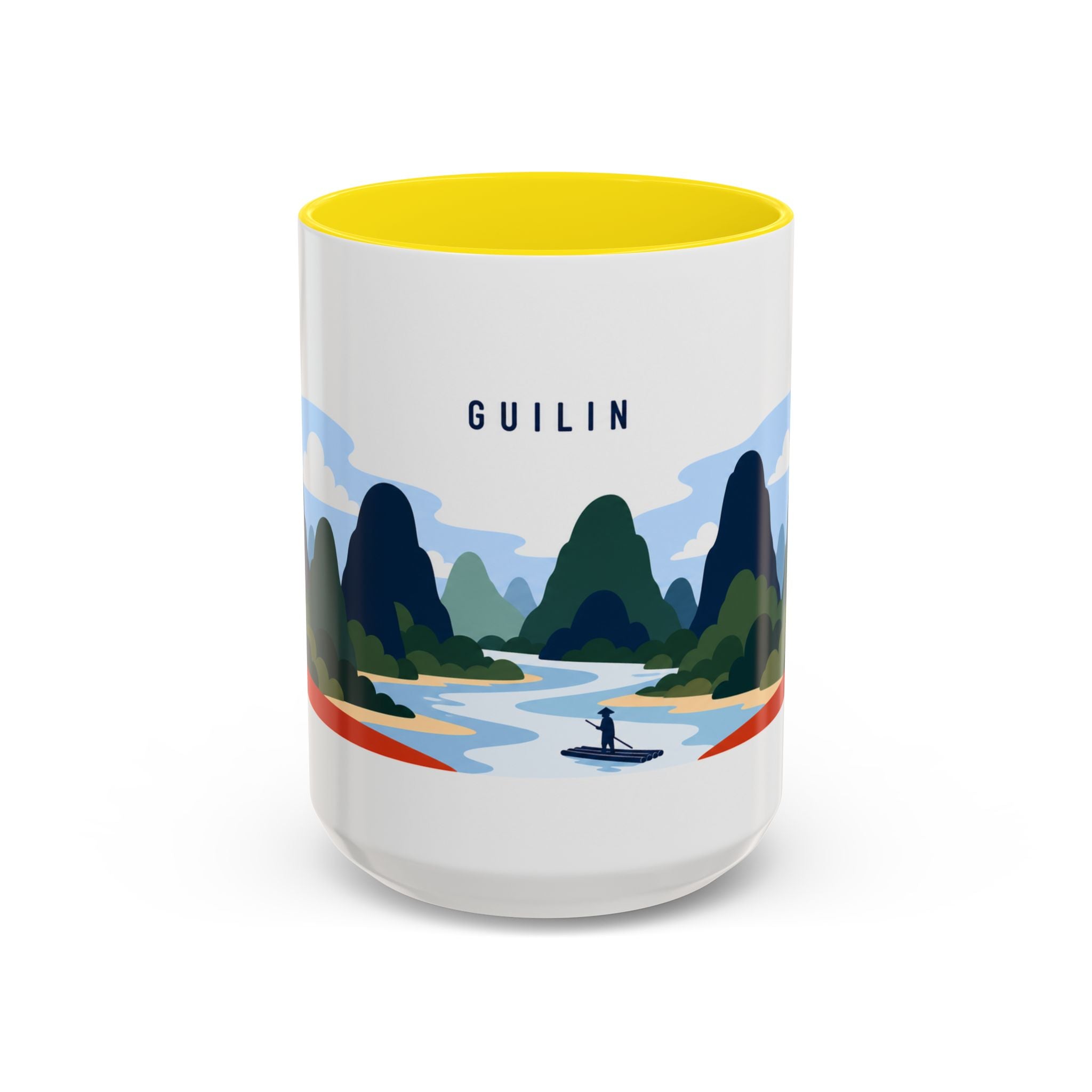 Guilin Coffee Mug | Travel Destination Souvenir Gift | Accent Color Ceramic 11oz 15oz