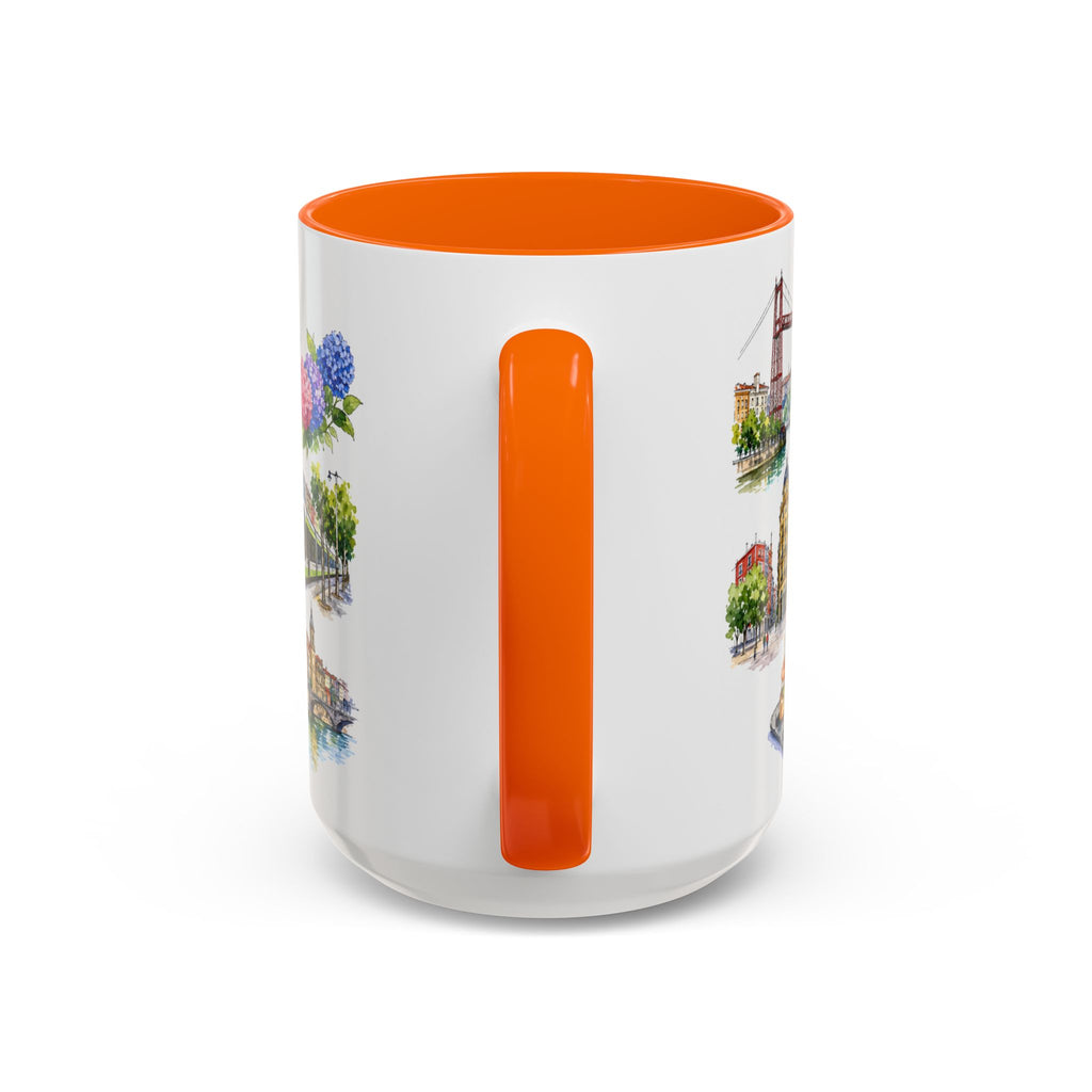 Bilbao Illustrated Travel Mug | City Souvenir Accent Coffee Mug | 11oz 15oz Ceramic Cup