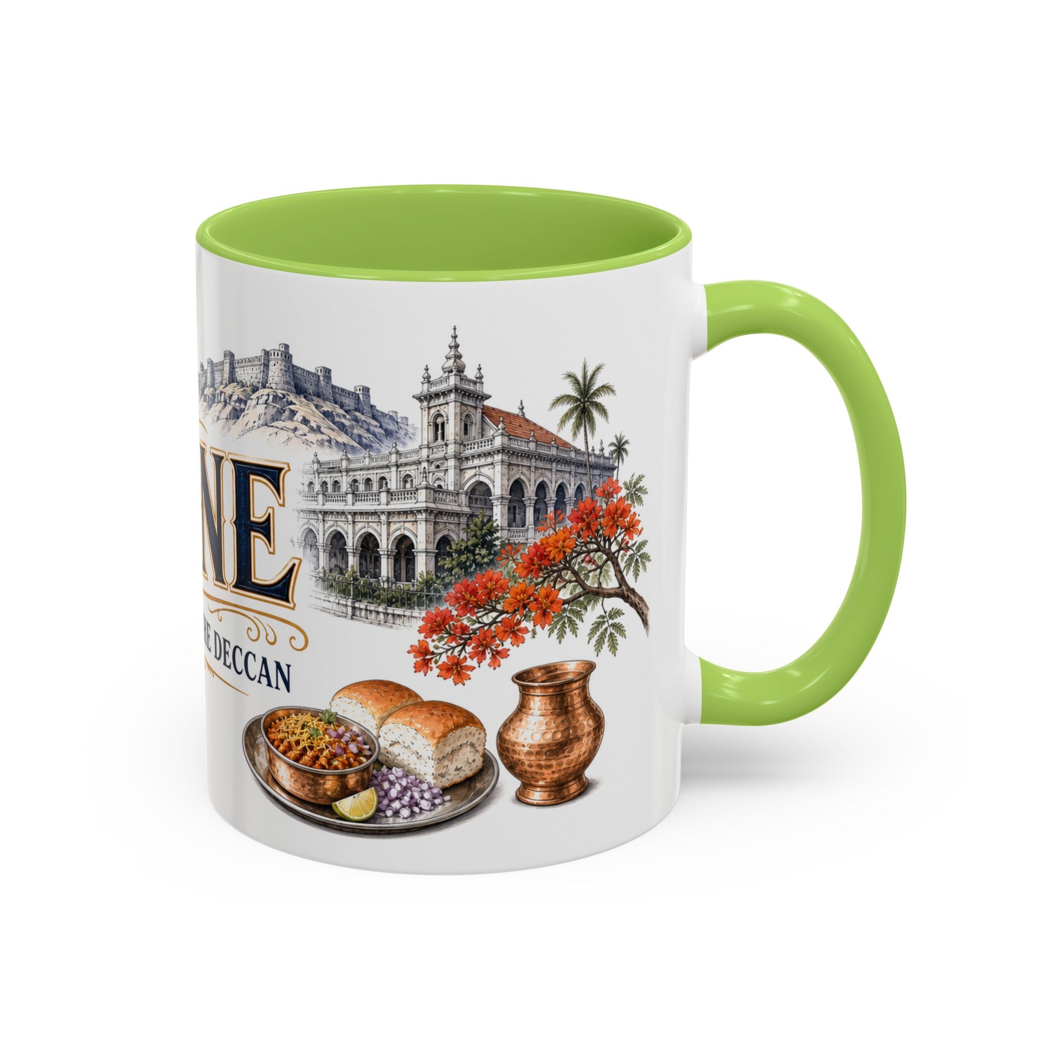 Pune Coffee Mug | India Travel Souvenir | Vintage Illustrated City Gift | 11 oz 15 oz Accent Mug