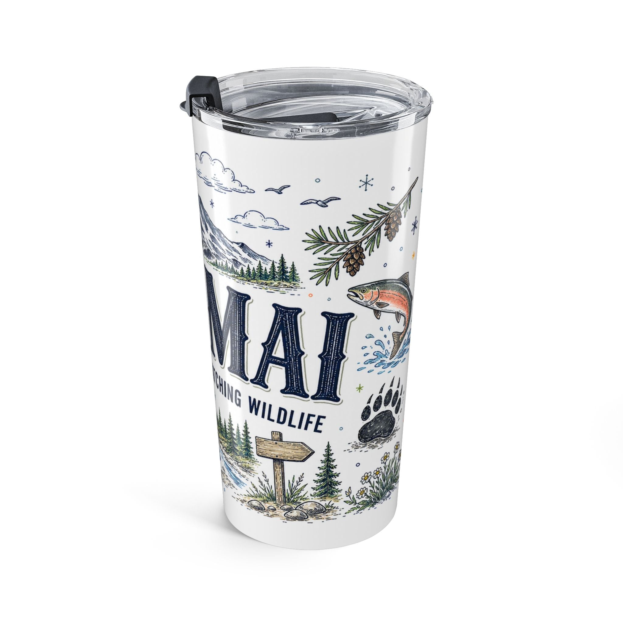 Katmai National Park 20oz Tumbler | Alaska Bear Watching Wildlife Gift | Insulated Stainless Steel Travel Cup