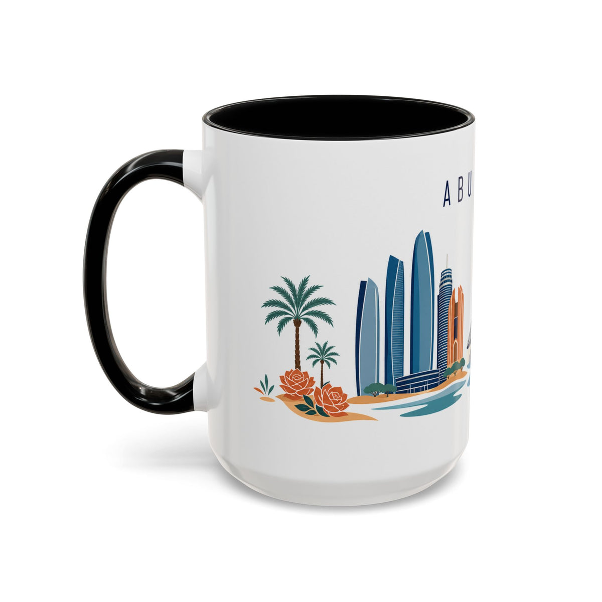 Abu Dhabi Coffee Mug | United Arab Emirates Travel Souvenir | Porcelain Decal City Gift | 11oz 15oz Accent Mug