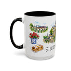 Luxembourg City Illustrated Travel Mug | City Souvenir Accent Coffee Mug | 11oz 15oz Ceramic Cup