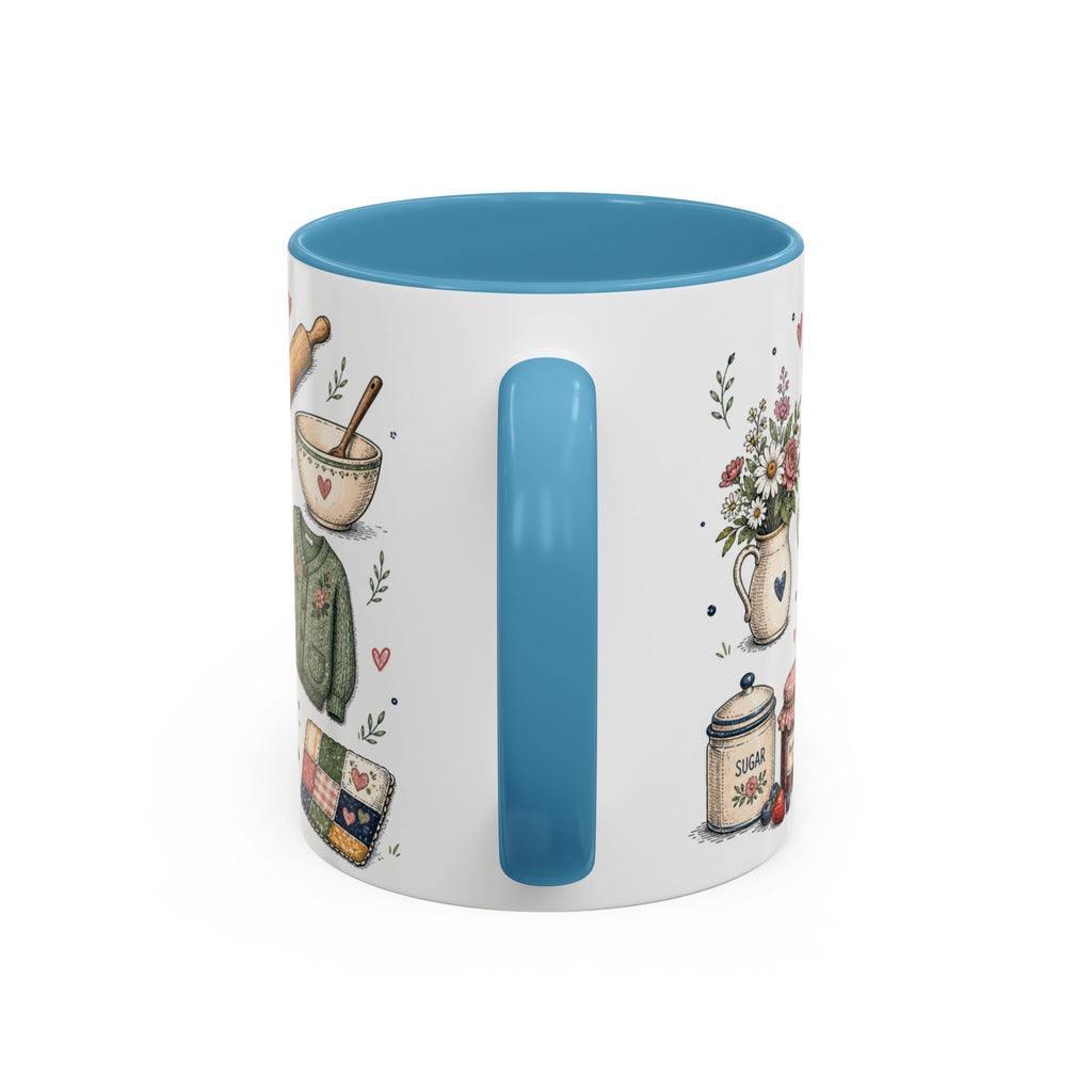 Grandma Makes Life Sweeter Coffee Mug | Gift From Grandkids | Accent Color Ceramic 11oz 15oz