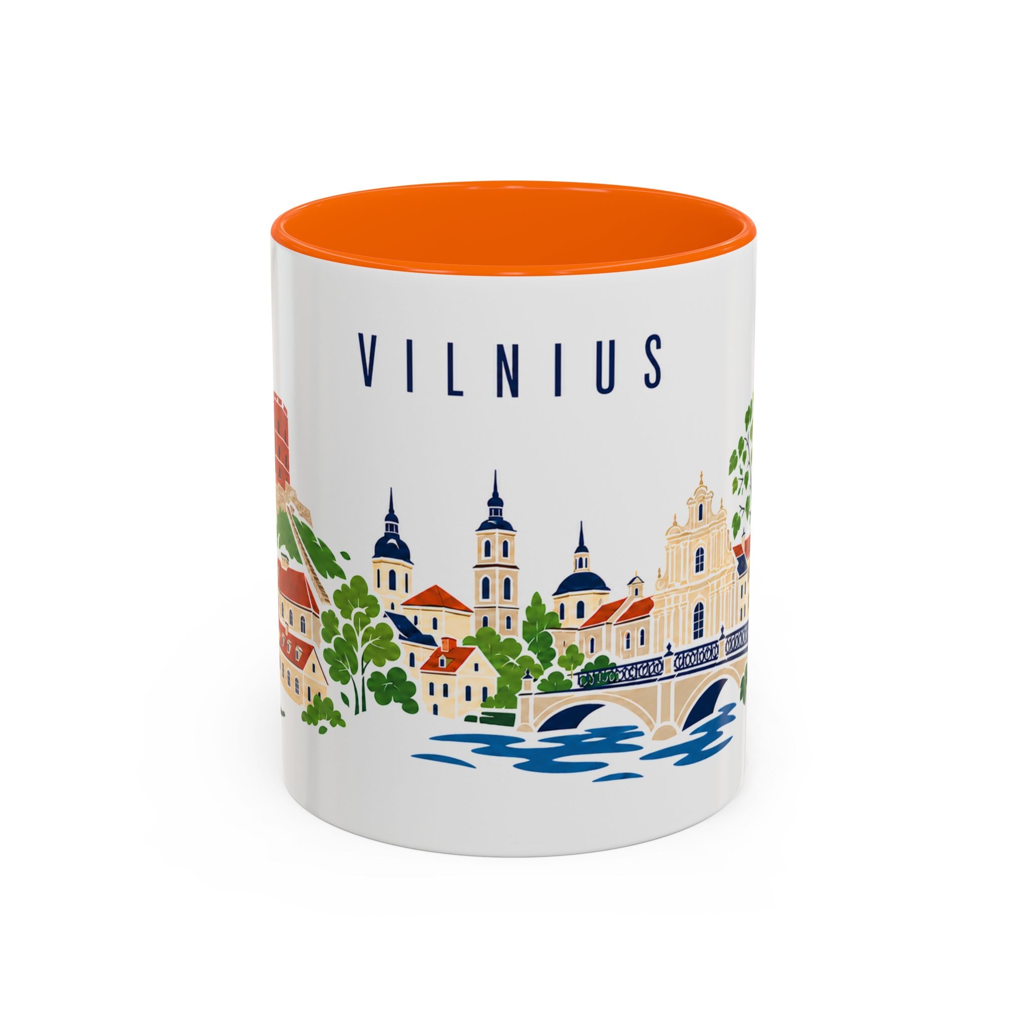 Vilnius Coffee Mug | Lithuania Travel Souvenir | Porcelain Decal City Gift | 11oz 15oz Accent Mug