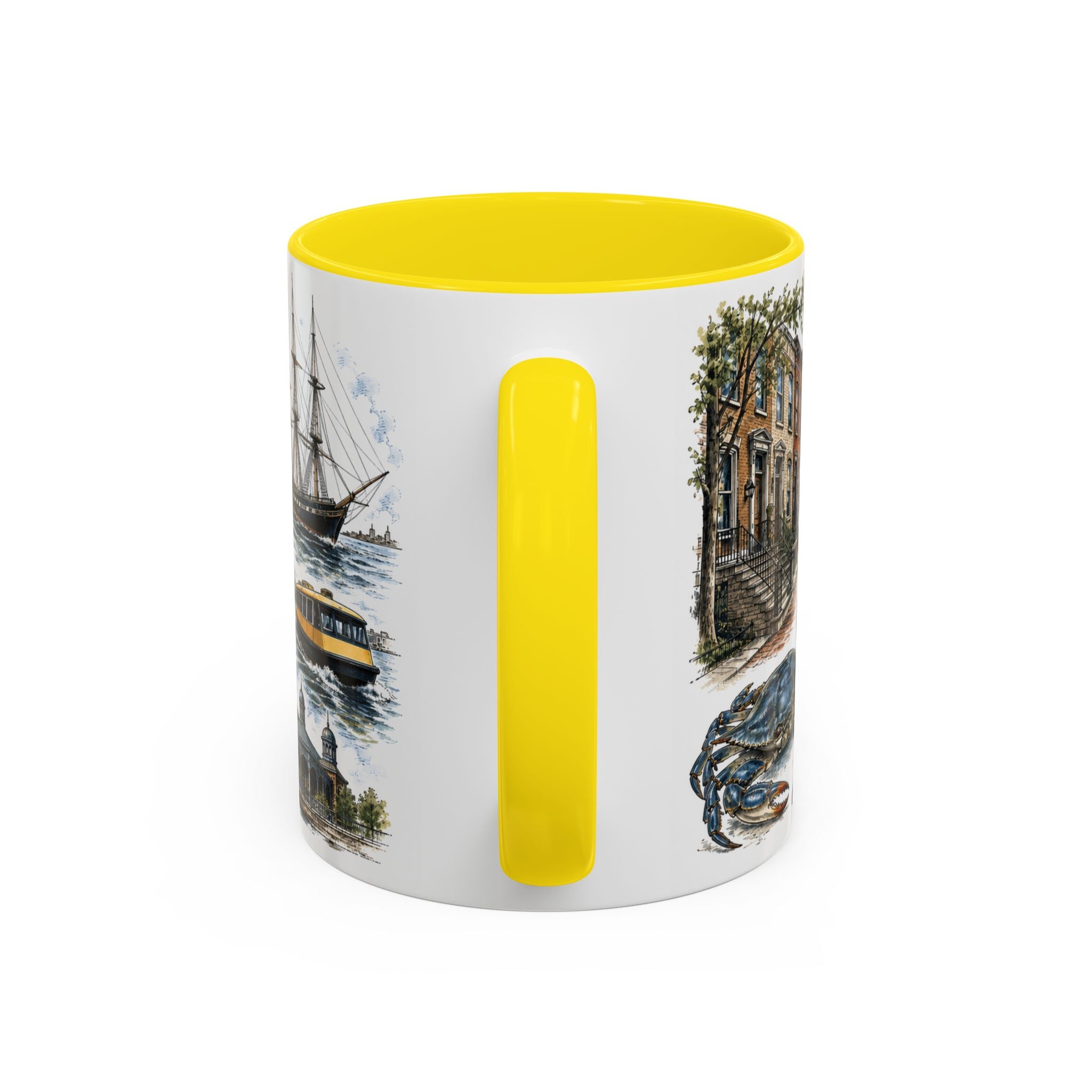 Baltimore Coffee Mug | United States Travel Souvenir | Vintage Illustrated City Gift | 11 oz 15 oz Accent Mug