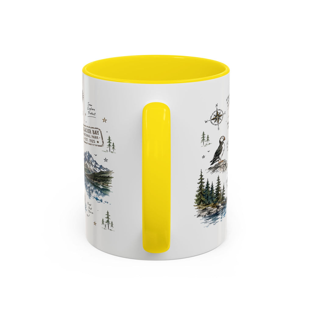 Glacier Bay National Park Coffee Mug | Alaska Wilderness Kayaking Gift | Accent Color Ceramic 11oz 15oz
