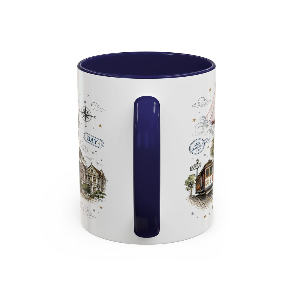 San Francisco Coffee Mug | California Souvenir Travel Gift | Accent Color Ceramic 11oz 15oz
