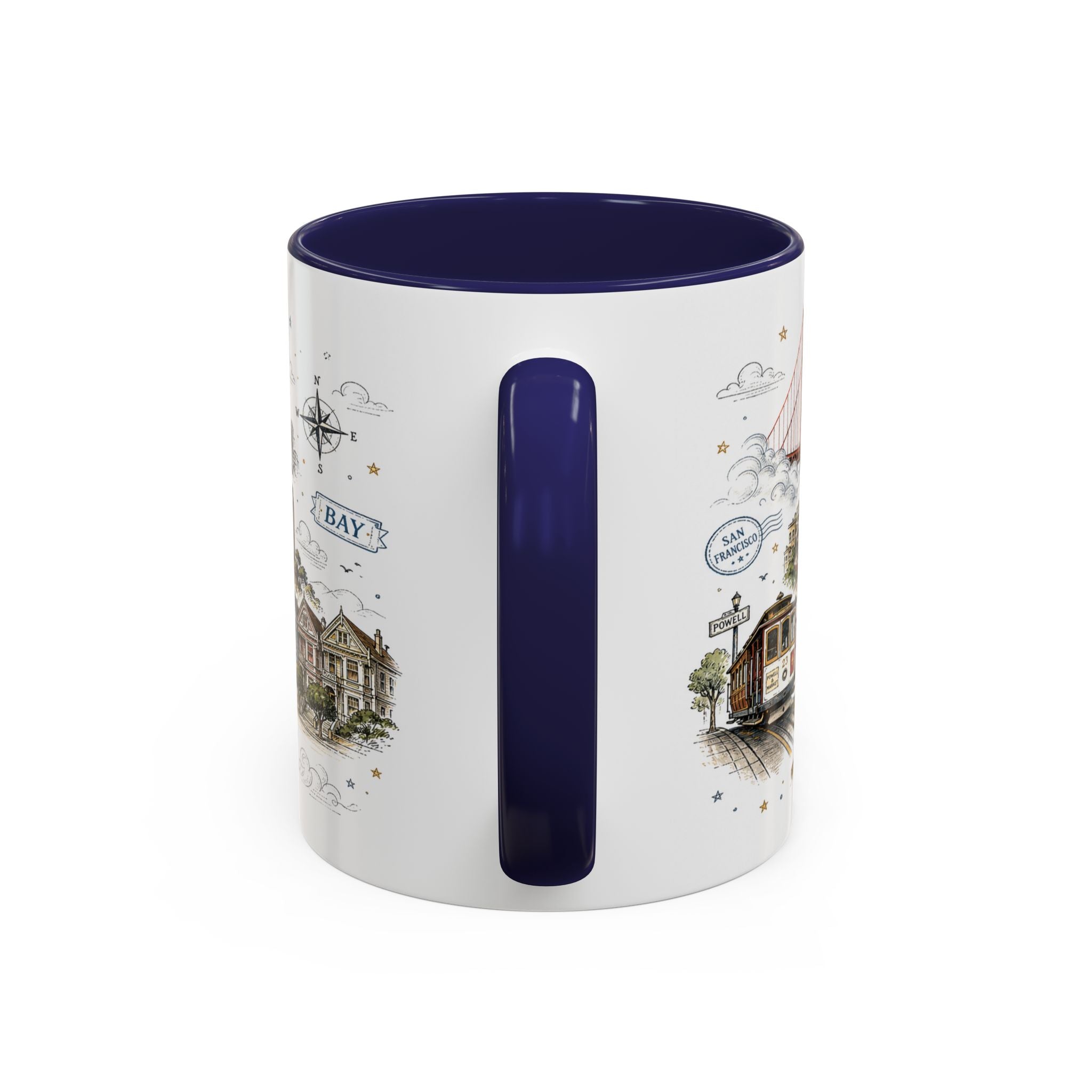 San Francisco Coffee Mug | California Souvenir Travel Gift | Accent Color Ceramic 11oz 15oz