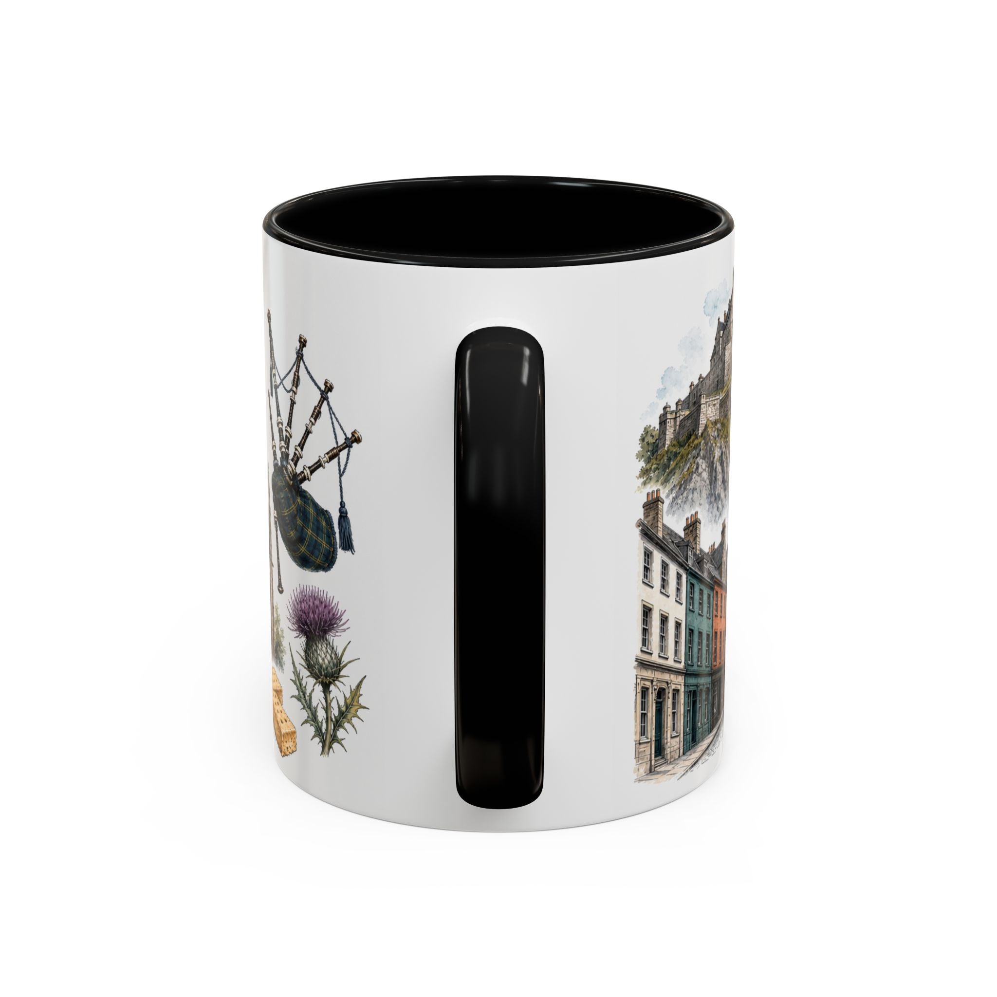 Edinburgh Coffee Mug | United Kingdom Travel Souvenir | Vintage Illustrated City Gift | 11 oz 15 oz Accent Mug