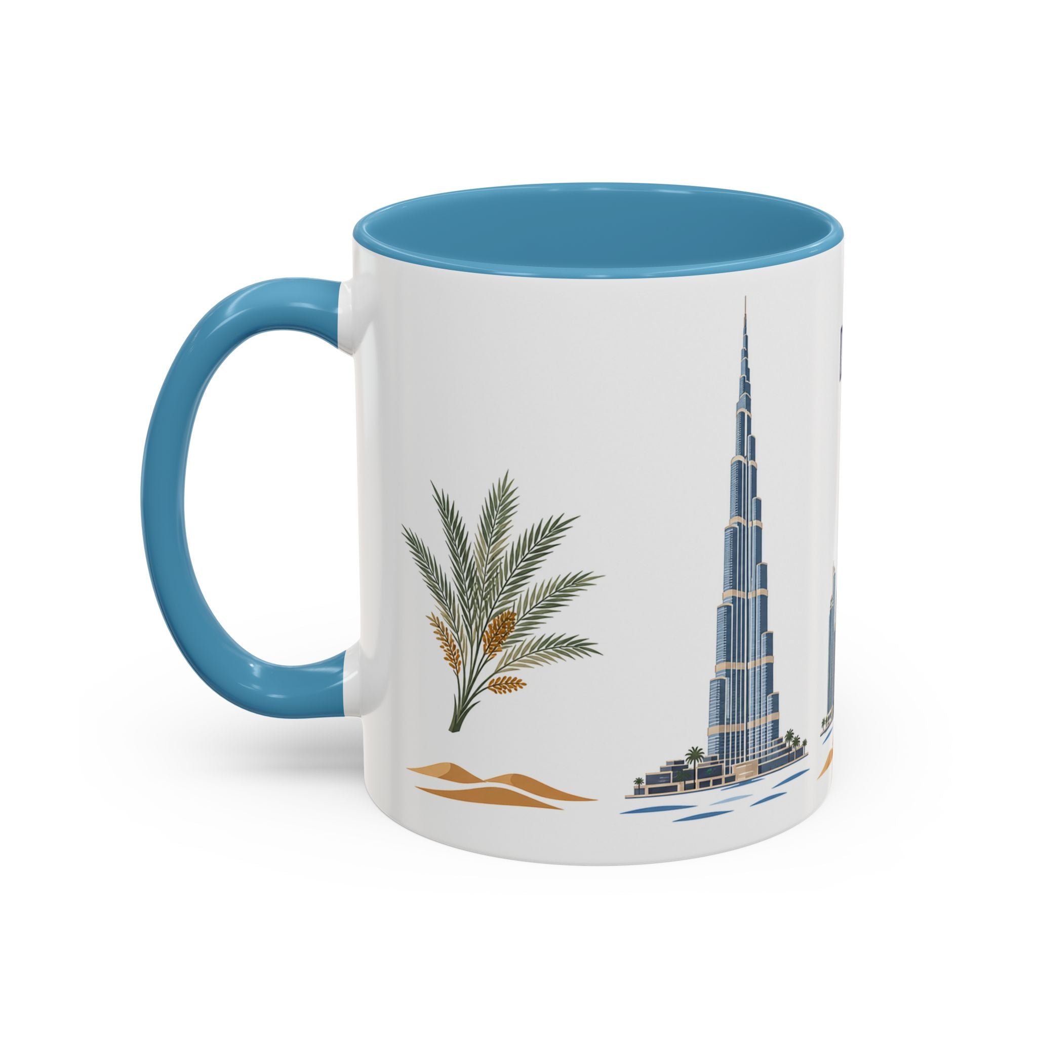 Dubai Coffee Mug | United Arab Emirates Travel Souvenir | Porcelain Decal City Gift | 11oz 15oz Accent Mug
