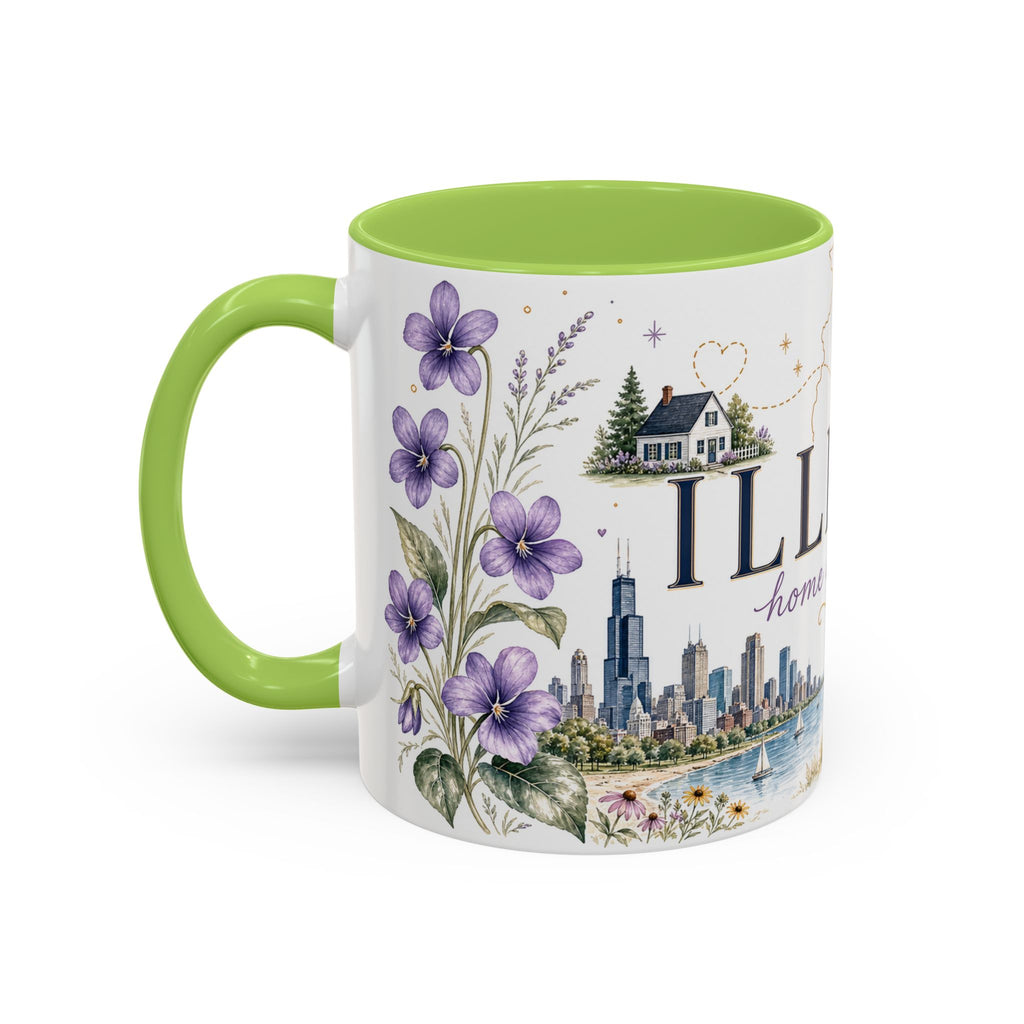 Illinois State Map Mug | Botanical Travel Sketch, Moving Away Gift (11oz 15oz)