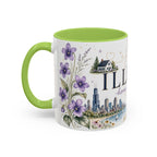 Illinois State Map Mug | Botanical Travel Sketch, Moving Away Gift (11oz 15oz)
