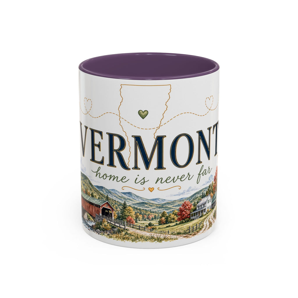 Vermont Home State Mug | Moving Away Gift | Long Distance Friendship Coffee Cup | 11oz 15oz Accent Mug