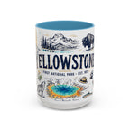 Yellowstone National Park Coffee Mug | Hiking Camping Nature Gift | Accent Color Ceramic 11oz 15oz