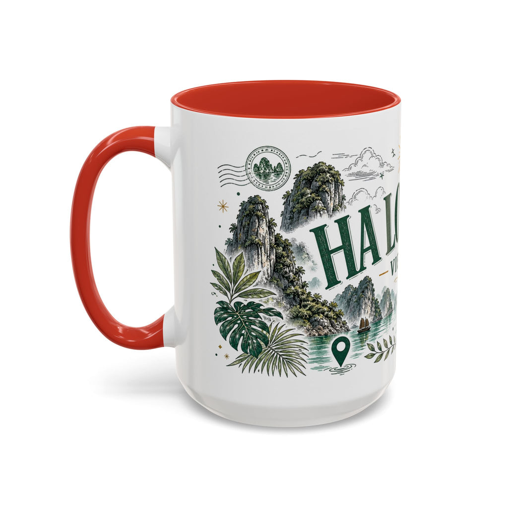 Ha Long Bay Coffee Mug | Travel Destination Souvenir Gift | Accent Color Ceramic 11oz 15oz