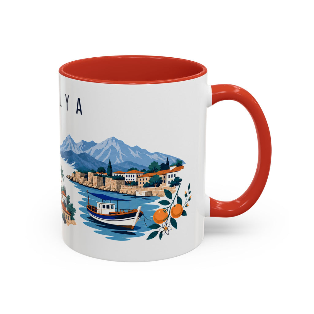 Antalya Coffee Mug | Turkey Travel Souvenir | Porcelain Decal City Gift | 11oz 15oz Accent Mug