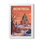 Montréal Canada Framed Poster | Vintage Travel Wall Art | Black Walnut White Frame | 16x24 20x30