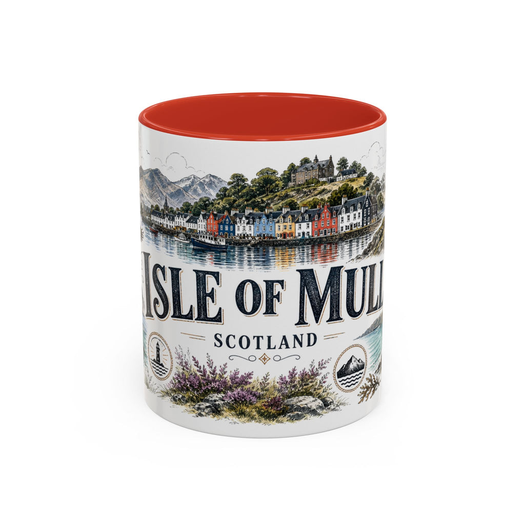 Isle of Mull Mug, Scotland Travel Souvenir, Bucket List Gift, Accent Ceramic Coffee Mug 11oz 15oz