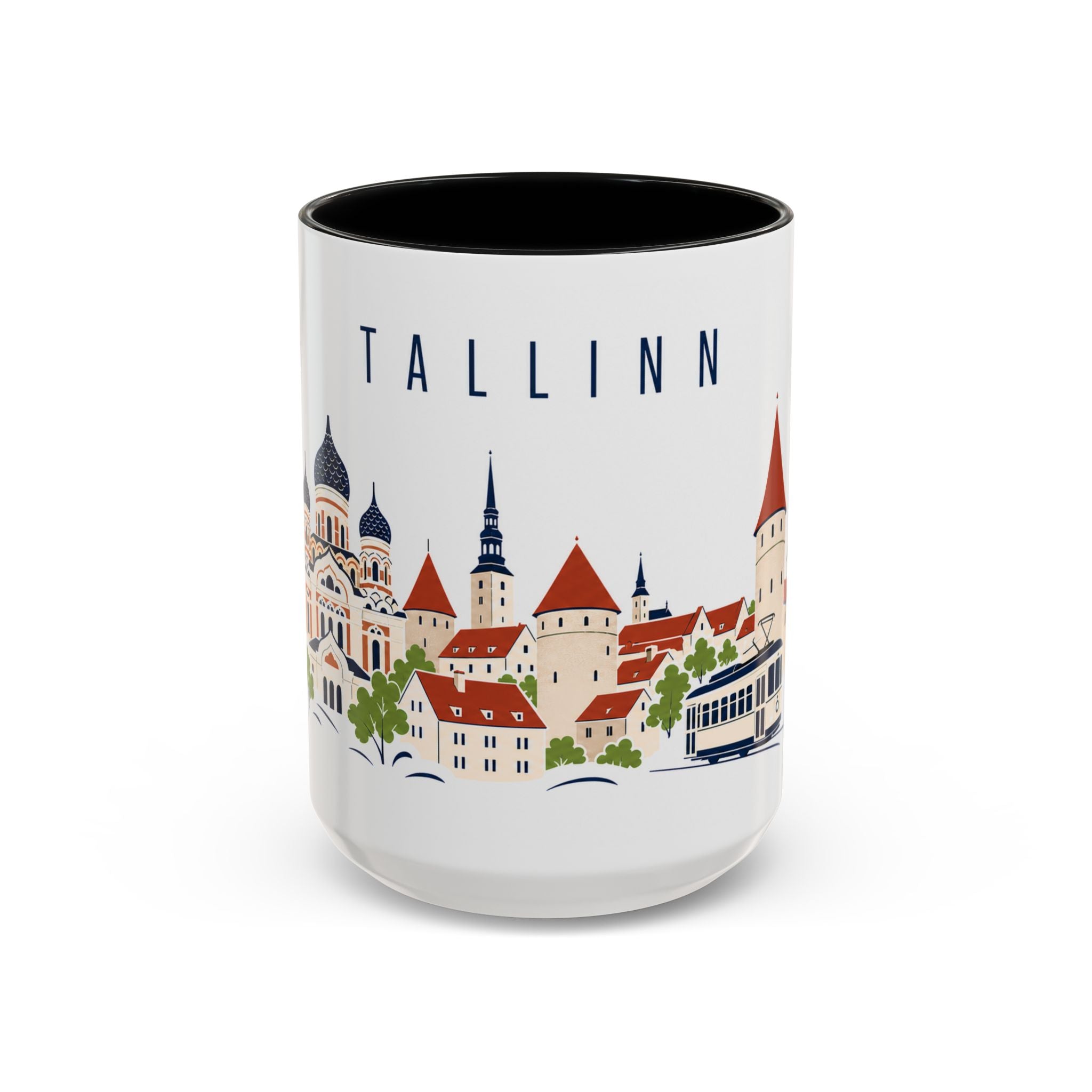 Tallinn Coffee Mug | Estonia Travel Souvenir | Porcelain Decal City Gift | 11oz 15oz Accent Mug