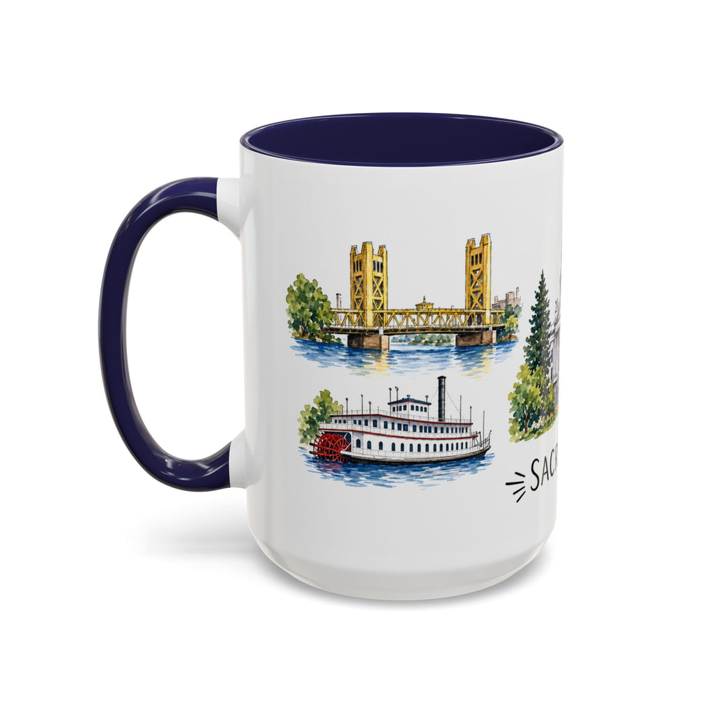 Sacramento Illustrated Travel Mug | City Souvenir Accent Coffee Mug | 11oz 15oz Ceramic Cup