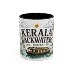 Kerala Backwaters Coffee Mug | Travel Destination Souvenir Gift | Accent Color Ceramic 11oz 15oz