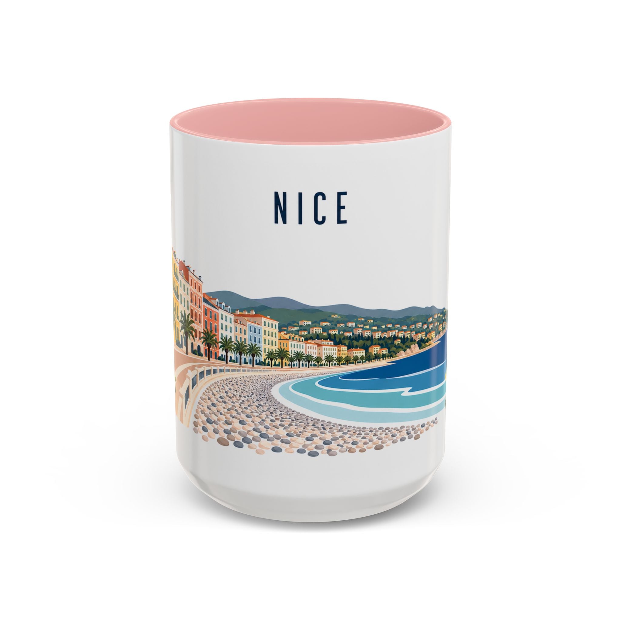 Nice Coffee Mug | France Travel Souvenir | Porcelain Decal City Gift | 11oz 15oz Accent Mug