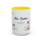 Personalized Kindergarten Teacher Mug | Custom Name Wildflower Rainbow Cup | Back to School Gift
