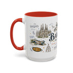 Barcelona Coffee Mug | Spain Souvenir Travel Gift | Accent Color Ceramic 11oz 15oz