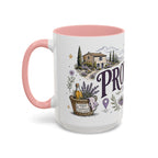 Provence Coffee Mug | Travel Destination Souvenir Gift | Accent Color Ceramic 11oz 15oz
