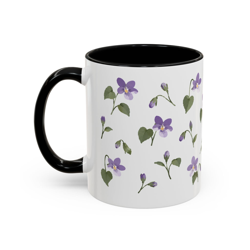 Wisconsin Wood Violet Mug, State Flower Floral Coffee Cup, 11oz Botanical Gift