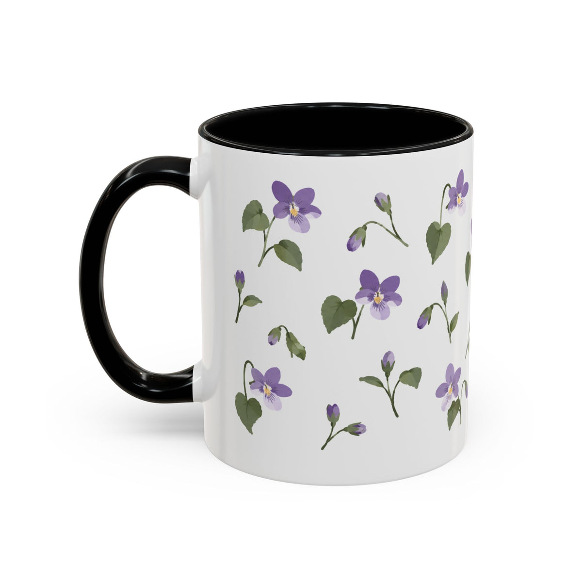 Wisconsin Wood Violet Mug, State Flower Floral Coffee Cup, 11oz Botanical Gift