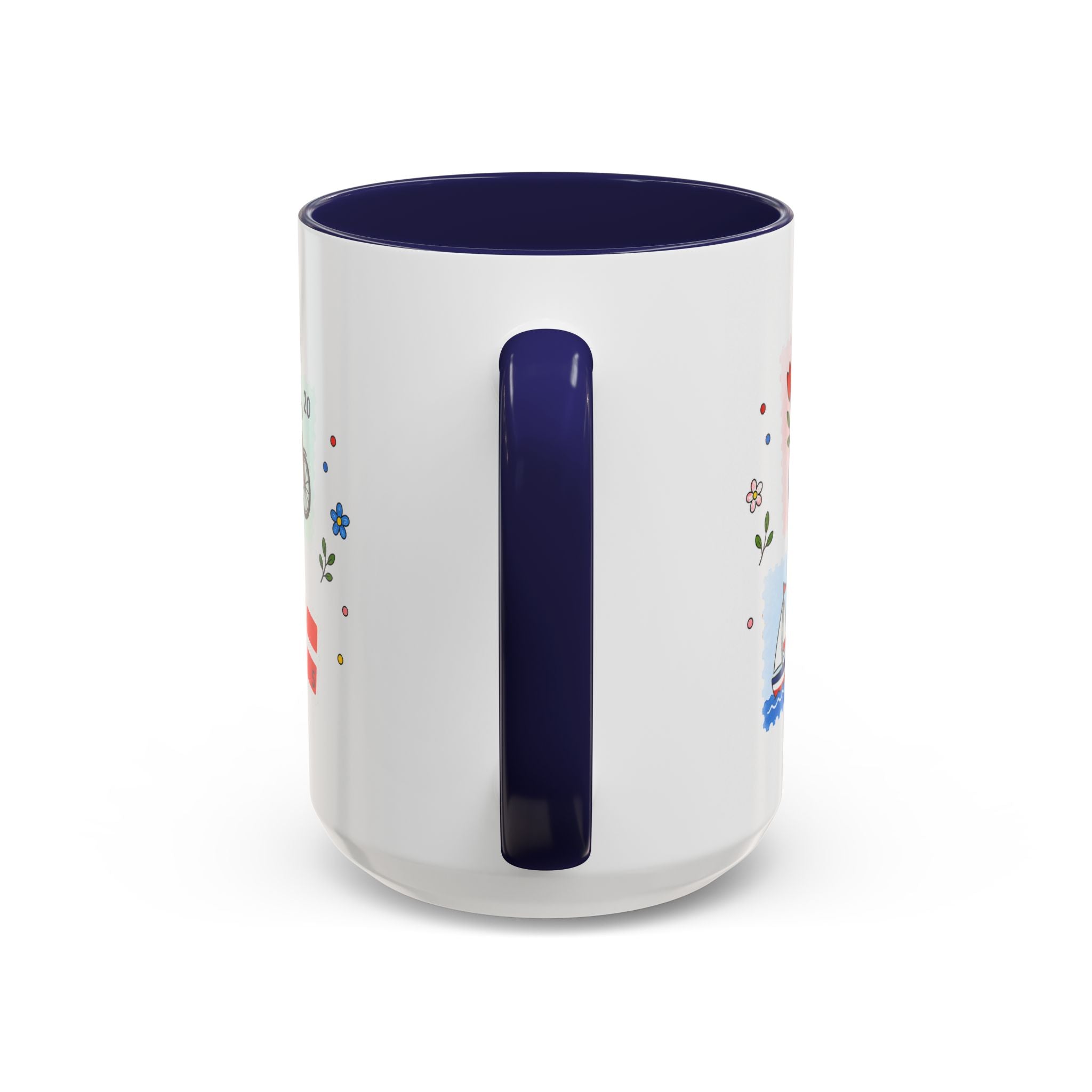 Copenhagen Coffee Mug | Postage Stamp Collage Mug | Travel Souvenir Accent Cup 11oz 15oz