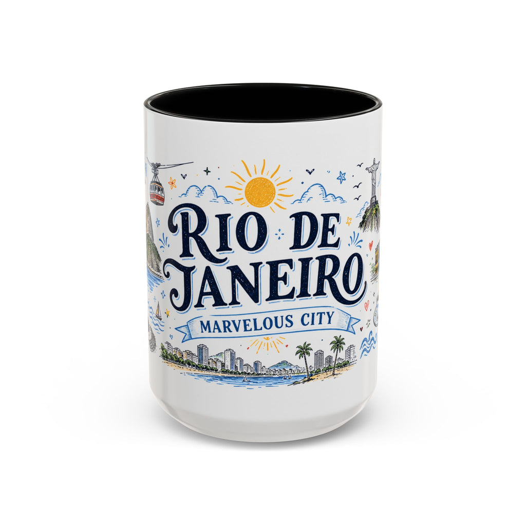 Rio de Janeiro Coffee Mug | Brazil Souvenir Travel Gift | Accent Color Ceramic 11oz 15oz
