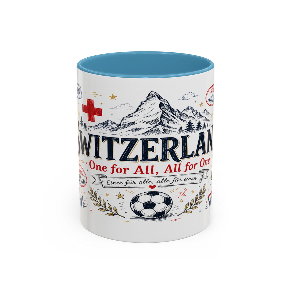 Switzerland Coffee Mug | World Cup Soccer Fan Gift | Accent Color Ceramic 11oz 15oz