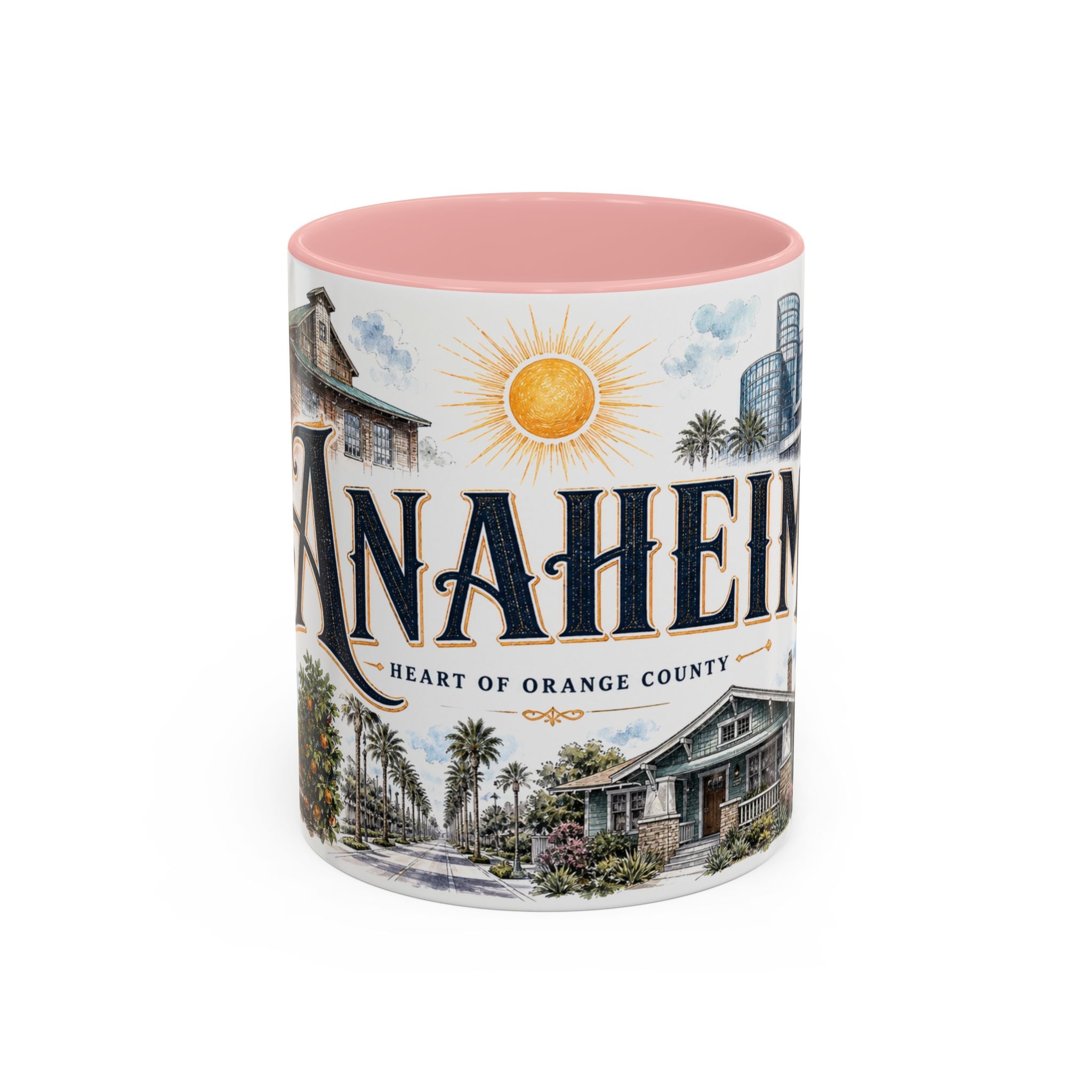 Anaheim Coffee Mug | United States Travel Souvenir | Vintage Illustrated City Gift | 11 oz 15 oz Accent Mug