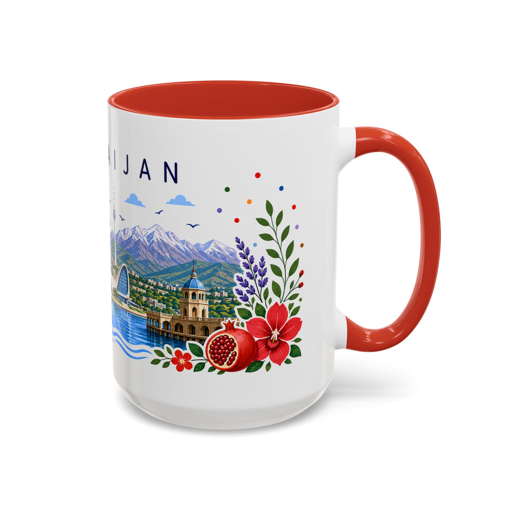 Azerbaijan Coffee Mug | Travel Souvenir Accent Mug | Place Gift Ceramic Cup 11oz 15oz